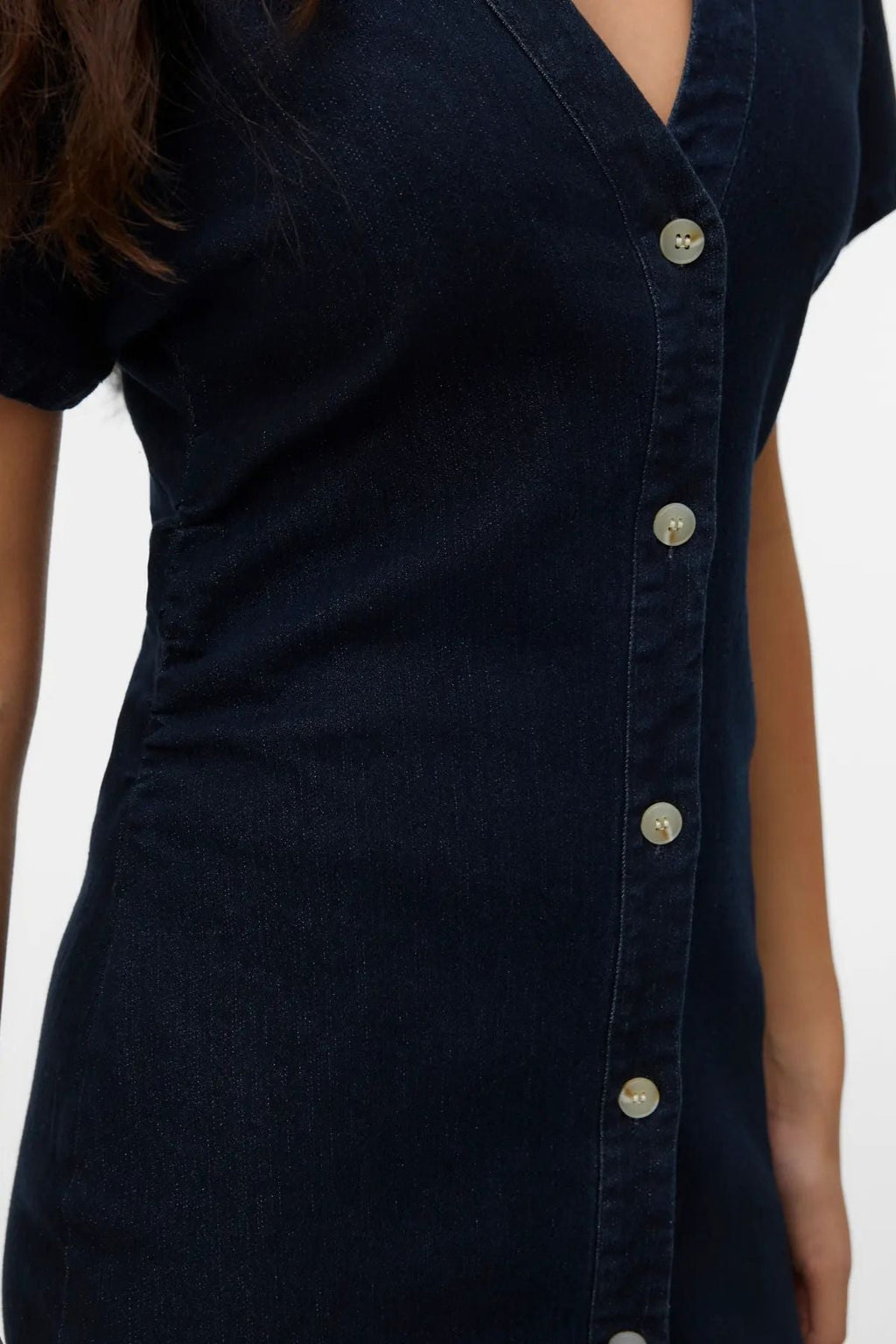 Sanni V-kaula-aukkoinen mekko - Tummansininen Denim
