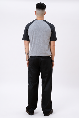 Basic Ragan T-paita-mustavalo harmaa