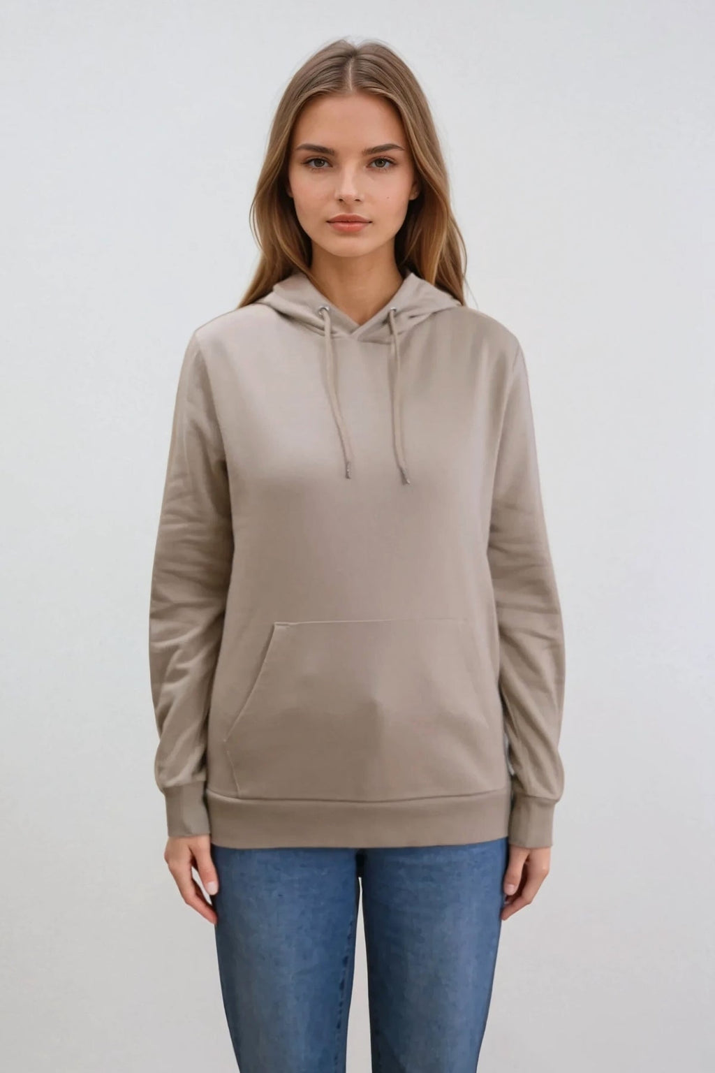 Poikaystävä hiki huppari - tumma beige