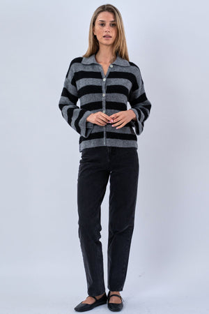 Josie Polo Knit - harmaa/musta