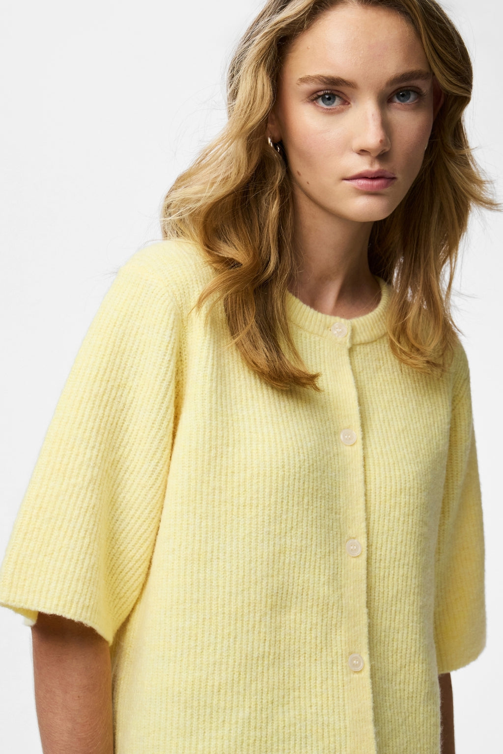 Silly O-neck neuletakki - vaalea banaanimelange