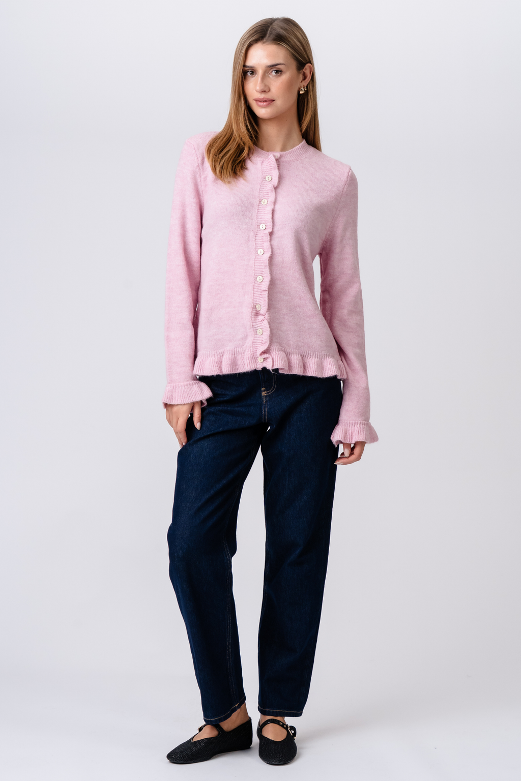 Flora neuletakki - vaaleanpunainen