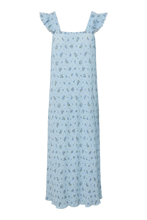 Flora Strap Flounce mekko - Cashmere Blue