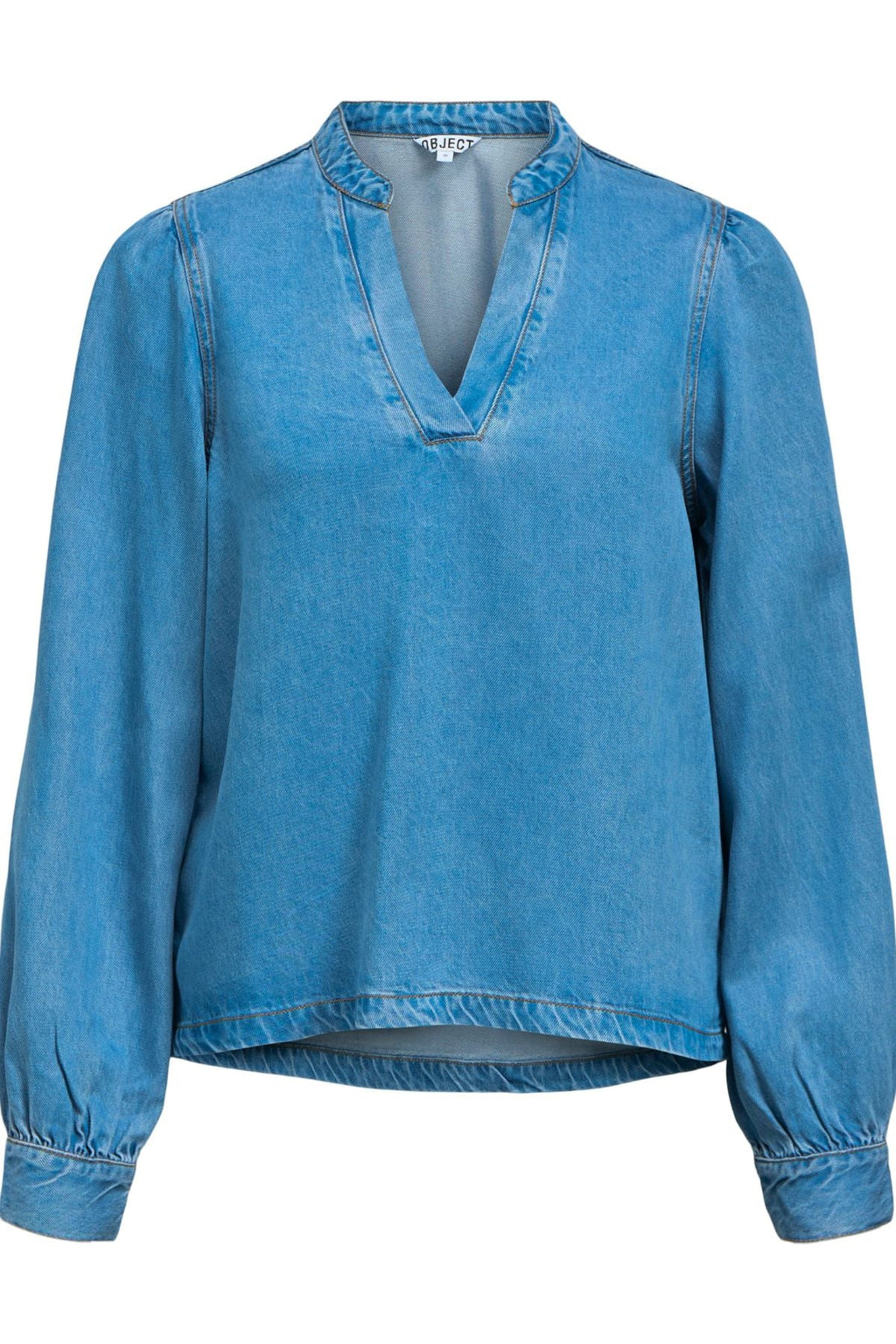 Frame V-neck Re Denim Top - Vaaleansininen Denim