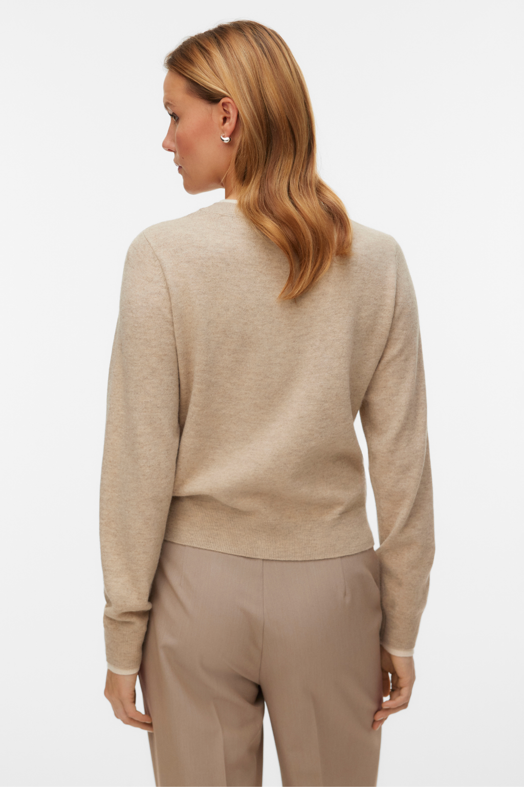 Ihana o-kaula-aukkoinen neuletakki - Silver Mink Melange w. Koivu