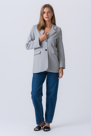 Claire Oversized Blazer - vaaleanharmaa