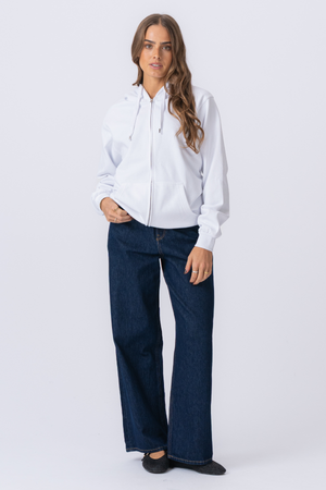 Basic Zip -huppari - valkoinen