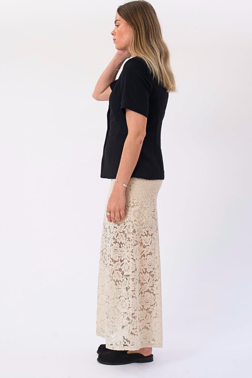 Amara Lace Maxi -hame - vaalea beige