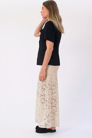 Amara Lace Maxi -hame - vaalea beige