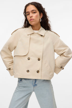 Chloe Short Trenchcoat - Kaurapuuro
