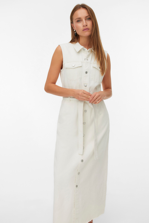 Molly Ank Denim mekko - Ecru