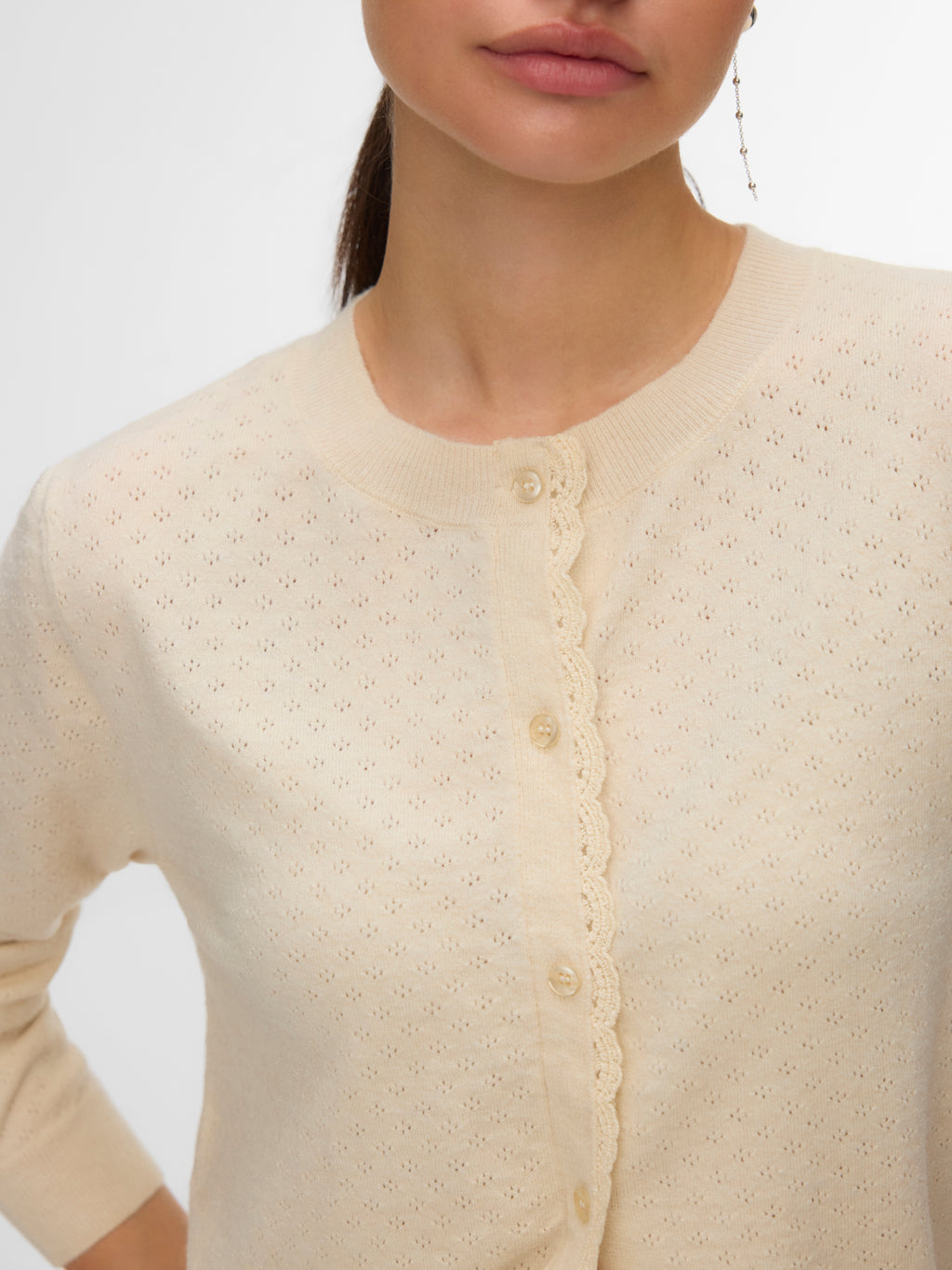 Marina Pointelle neuletakki - koivu