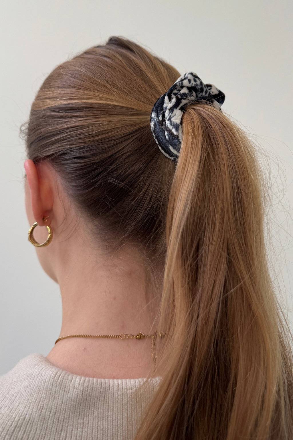 Leopard Scrunchie - sininen