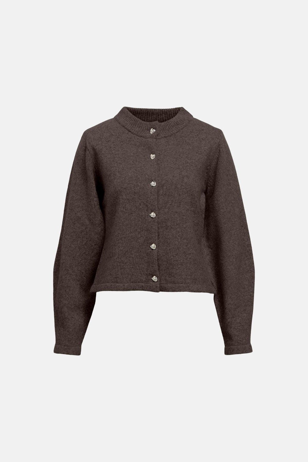 Zari neulottu neuletakki - Seal Brown Melange