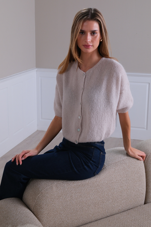 Mary lyhythihainen neule - beige