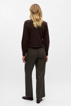 Zari neulottu neuletakki - Seal Brown Melange