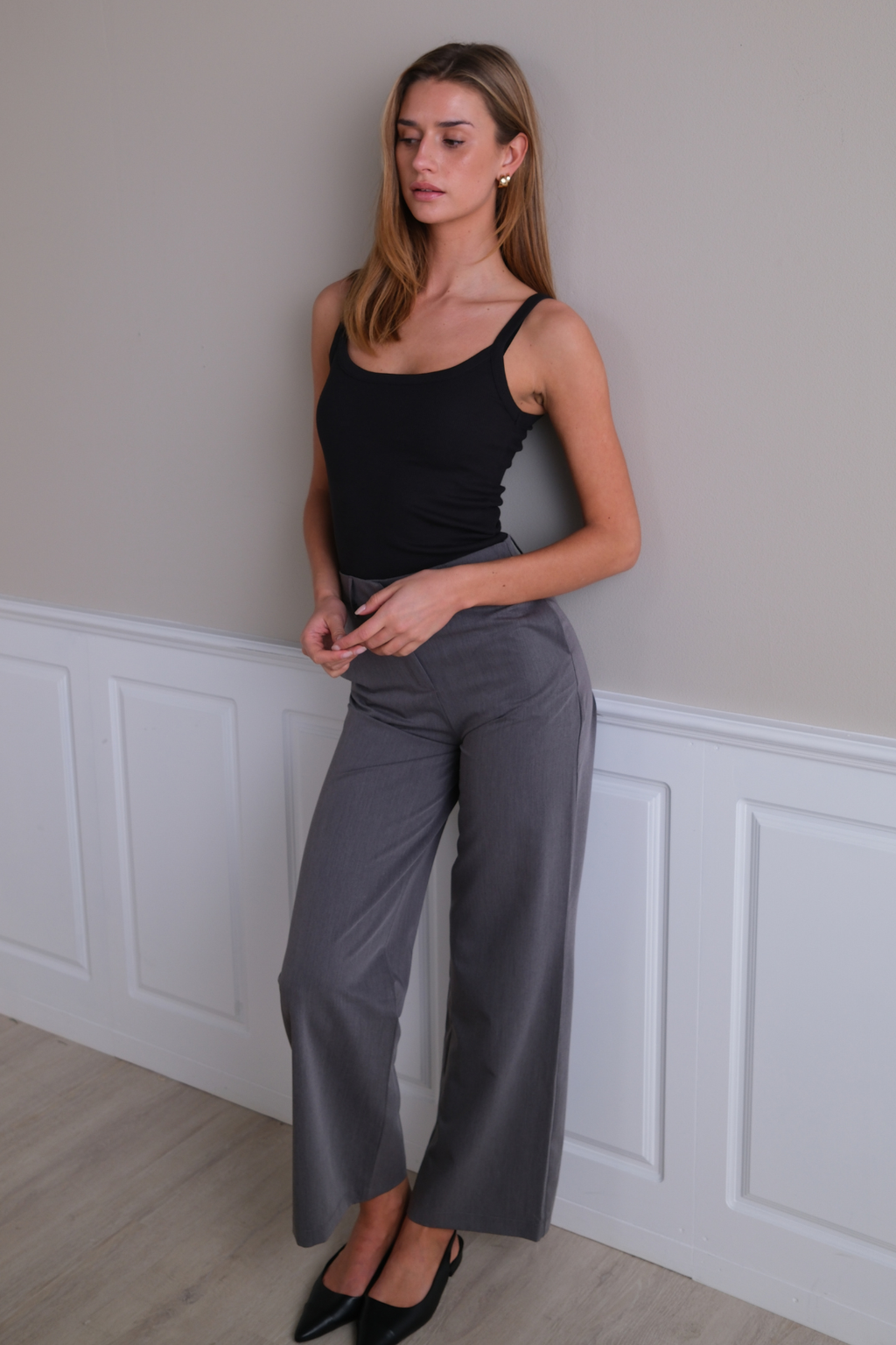 Rosalie Wide Pants - Harmaa