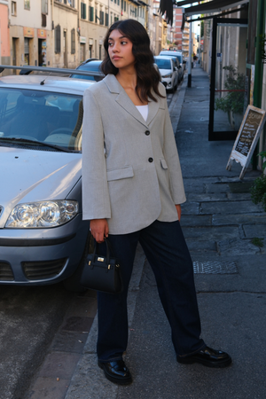 Claire Oversized Blazer - vaaleanharmaa