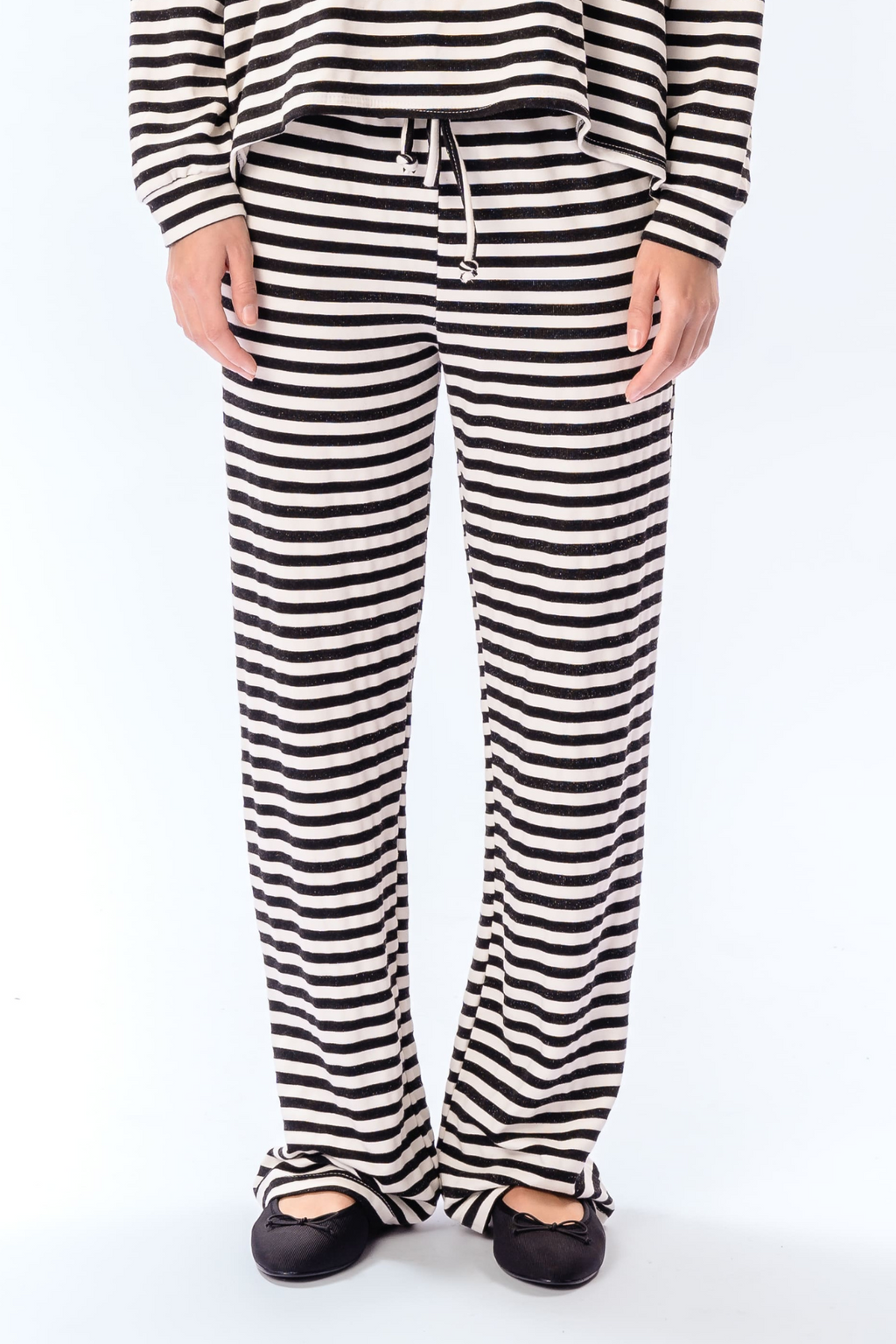 Stripped Pants - Musta