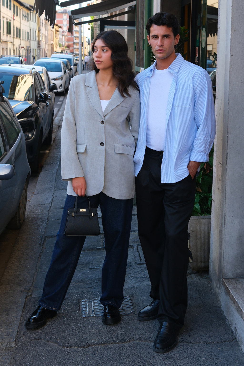 Claire Oversized Blazer - vaaleanharmaa