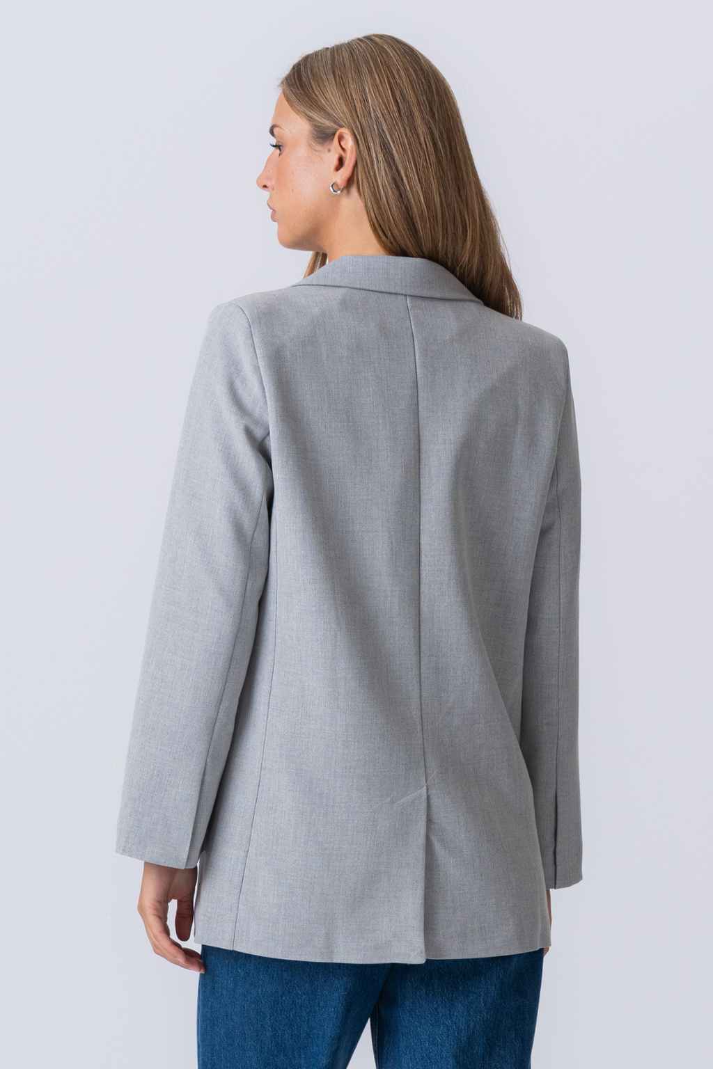 Claire Oversized Blazer - vaaleanharmaa