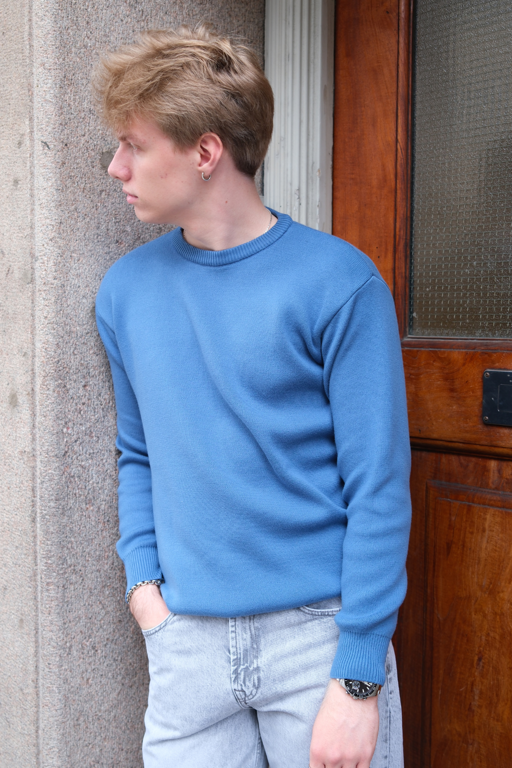 Crewneck Knit -villapaita - sininen