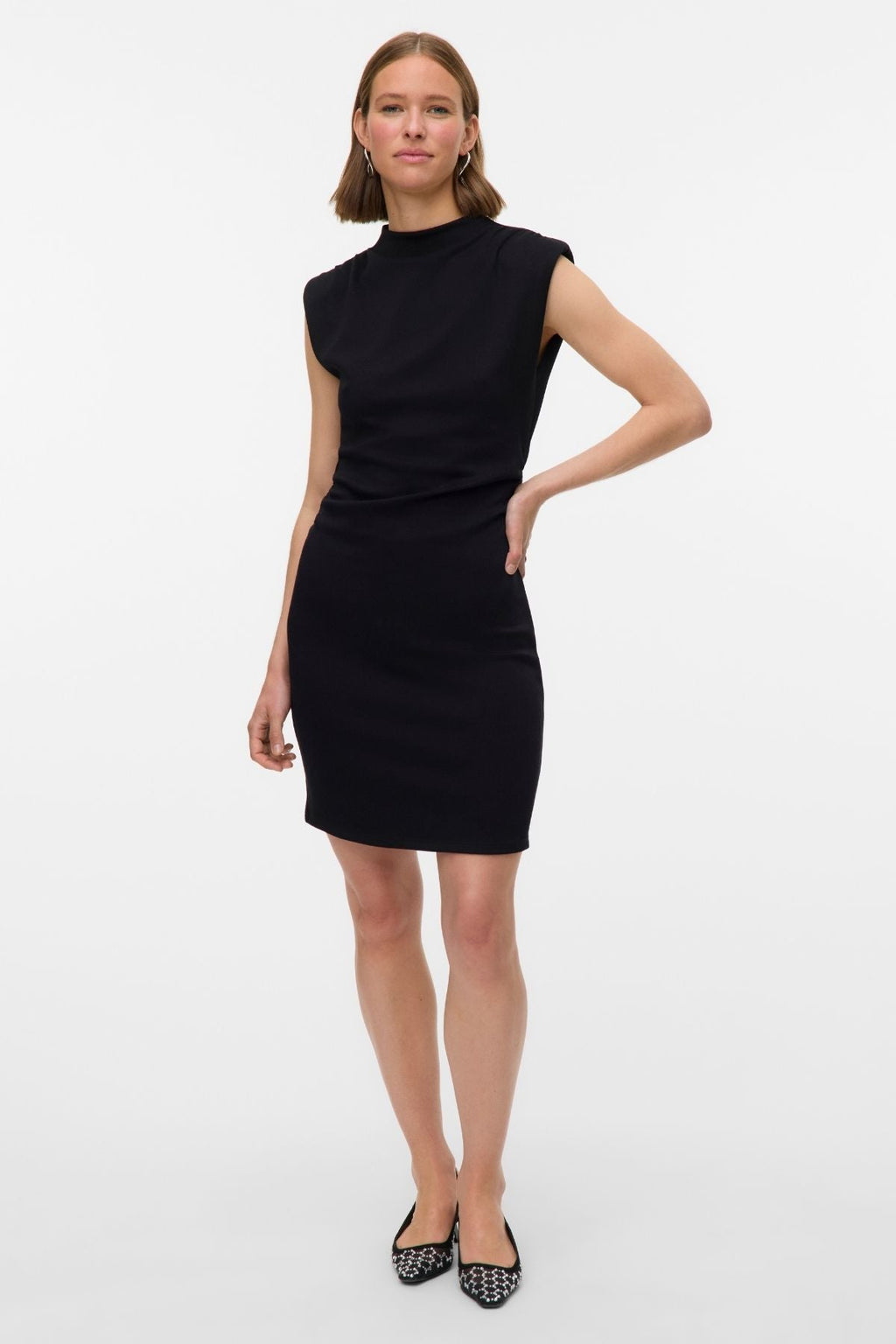 Nelli High Neck lyhyt mekko - musta