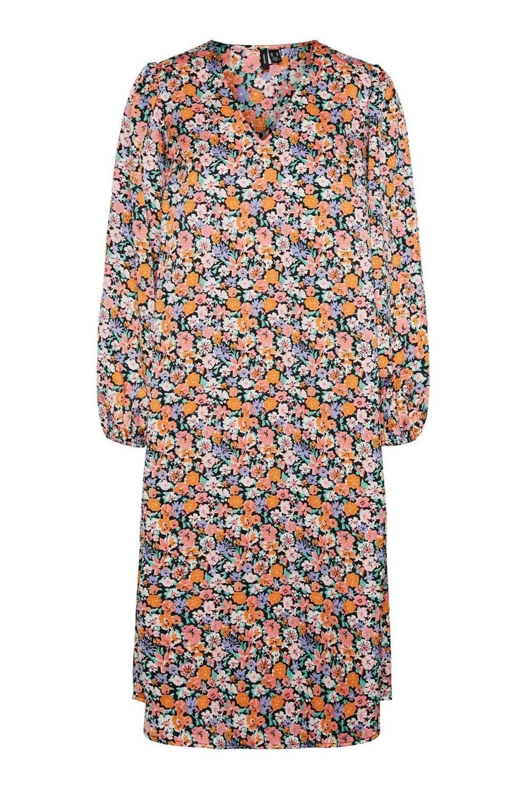 Allys Floral Midi -mekko - musta