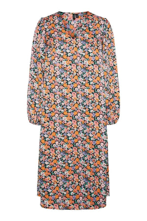 Allys Floral Midi -mekko - musta