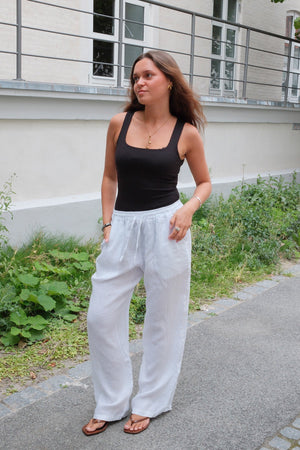Astrid Linen Pants - Valkoinen