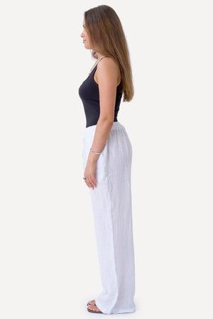 Astrid Linen Pants - Valkoinen