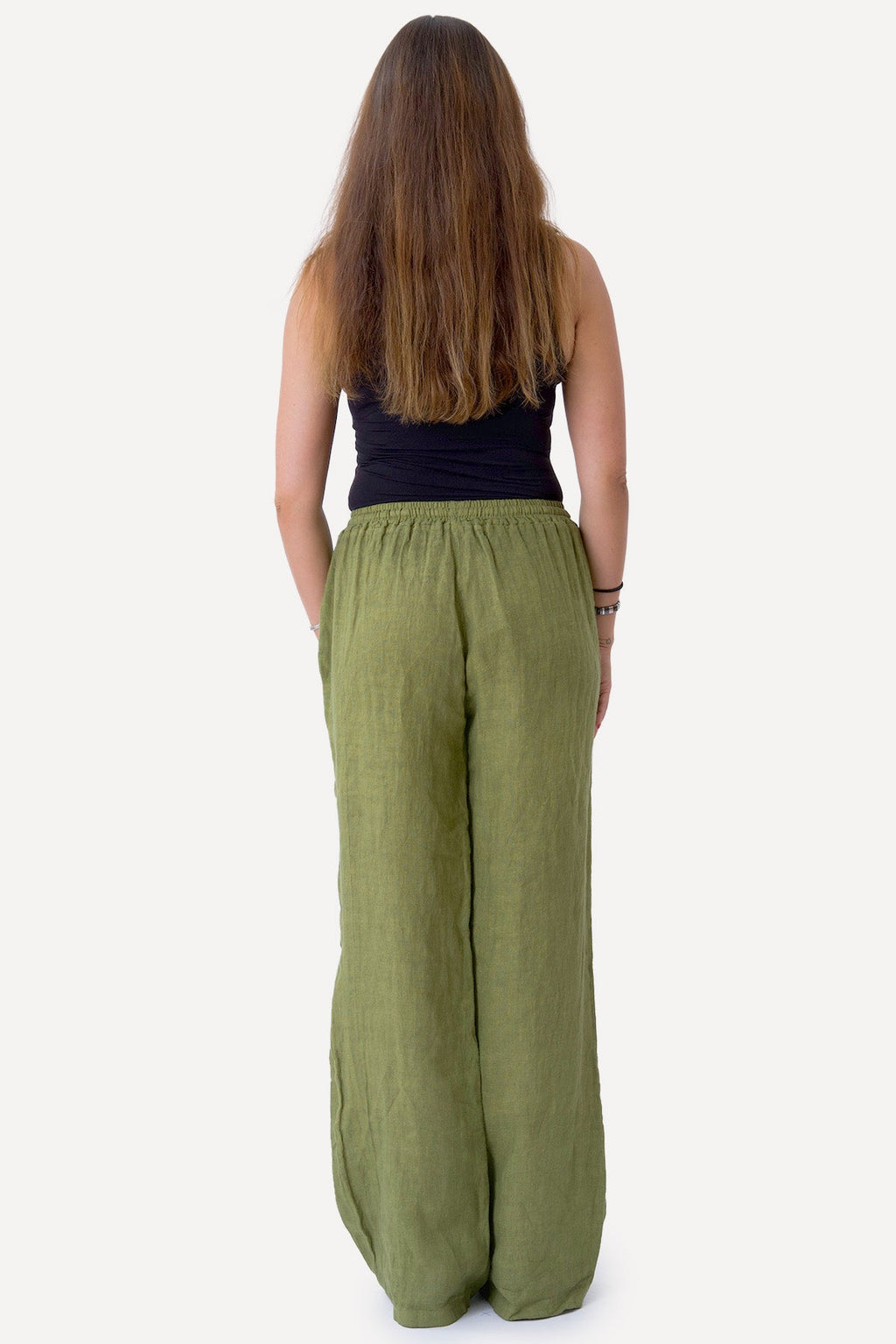 Astrid Linen Pants - Oliivi