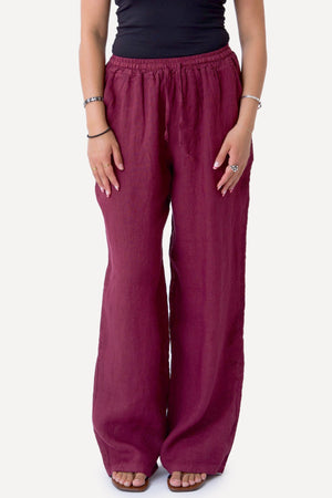 Astrid Linen Pants - Punainen