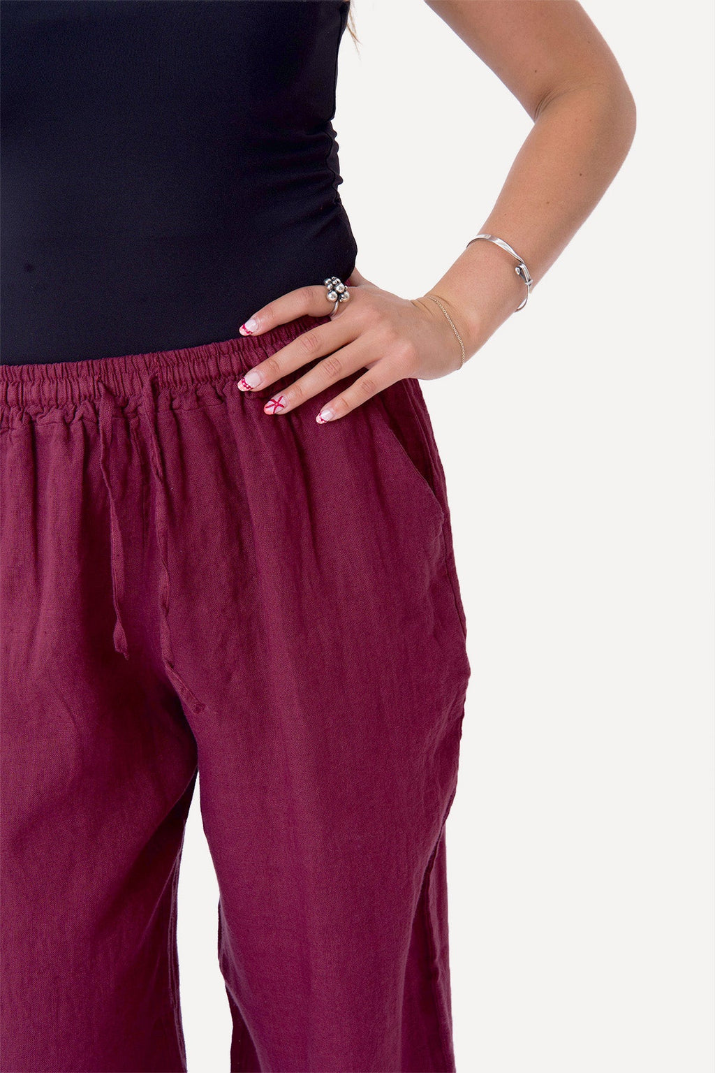 Astrid Linen Pants - Punainen
