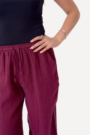 Astrid Linen Pants - Punainen