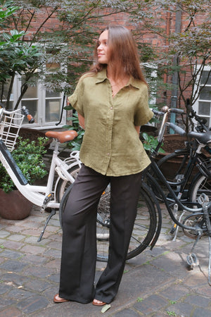 Astrid pellavapaita - oliivi