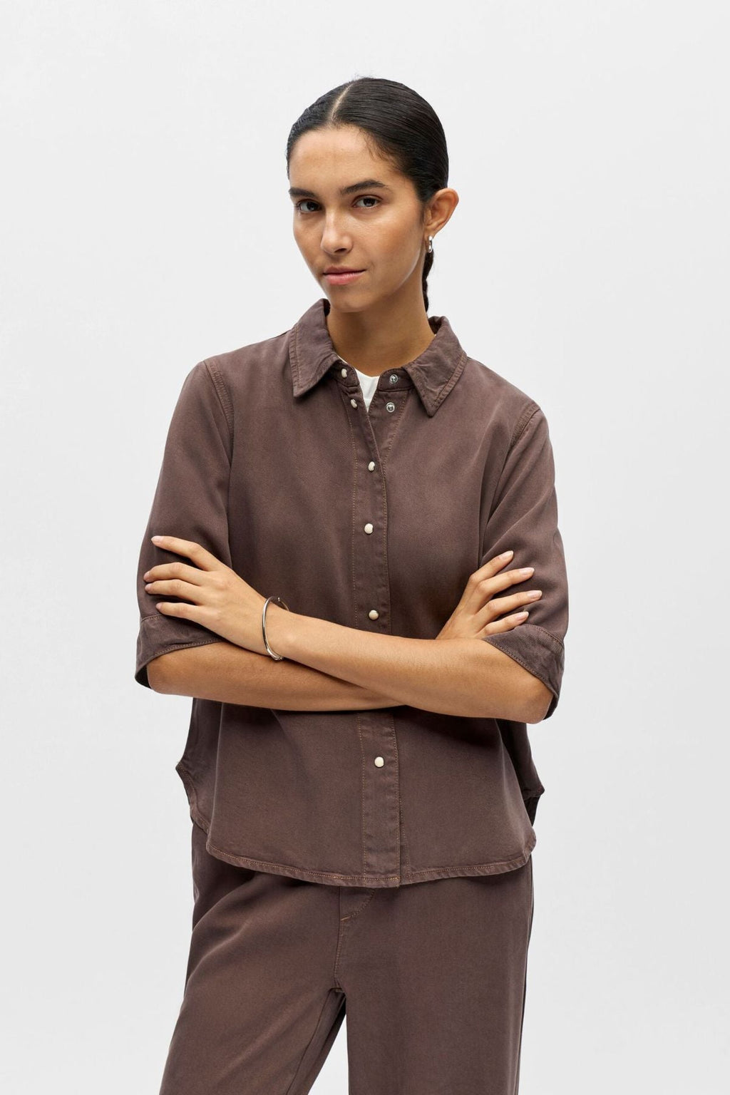 Frame Denim Top - Seal Ruskea