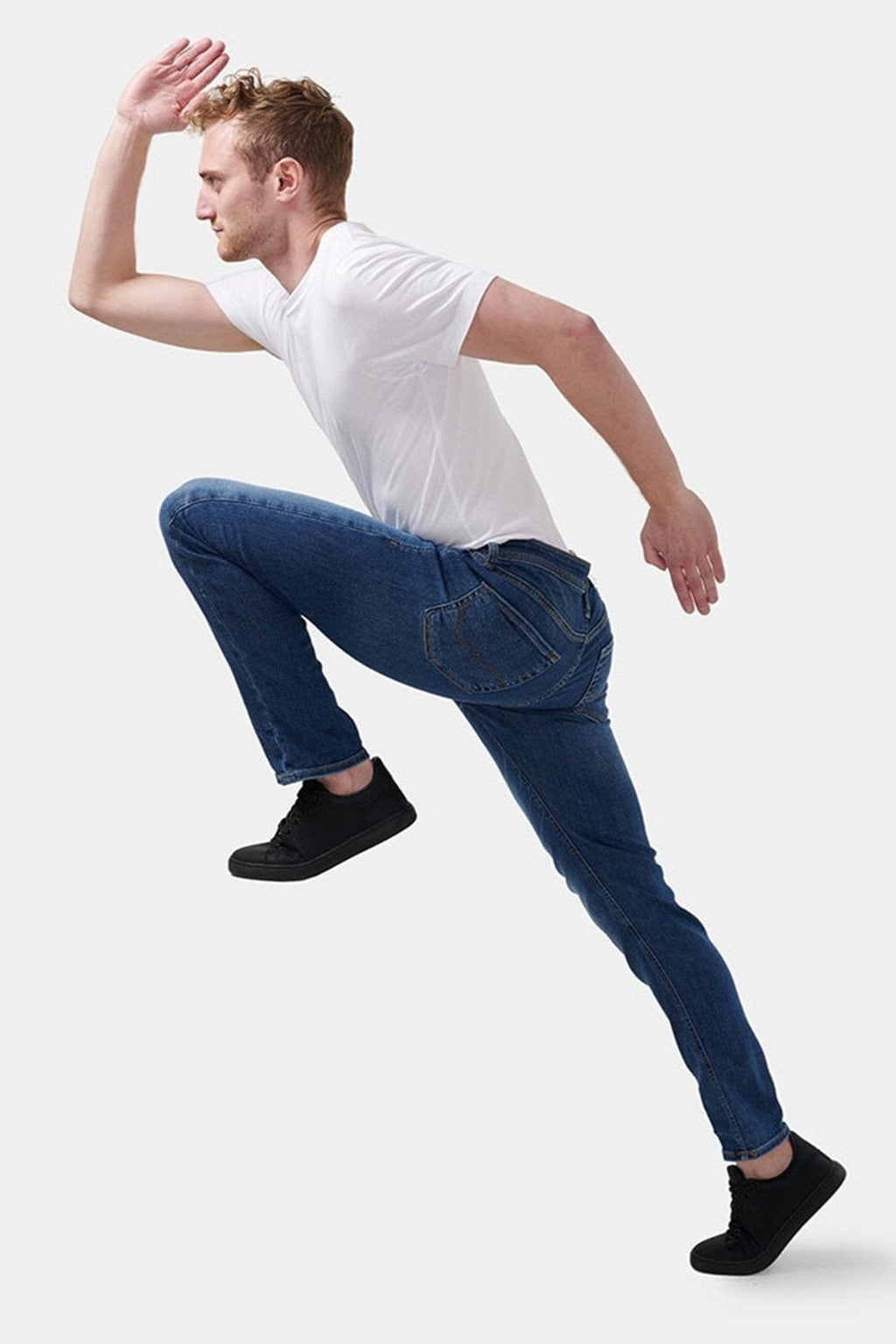 Glenn Stretch Farkut - Denimin sininen (ohut istuvuus)