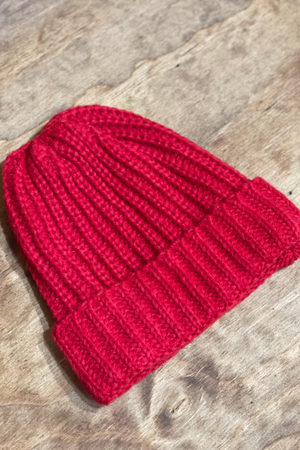 Ribbed Beanie - viininpunainen