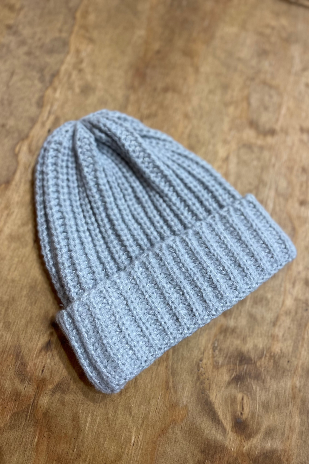 Ribbed Beanie - vaaleanharmaa