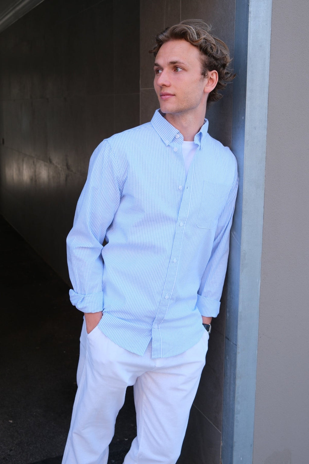 The Original Performance Oxford -paita - vaaleansininen/valkoinen