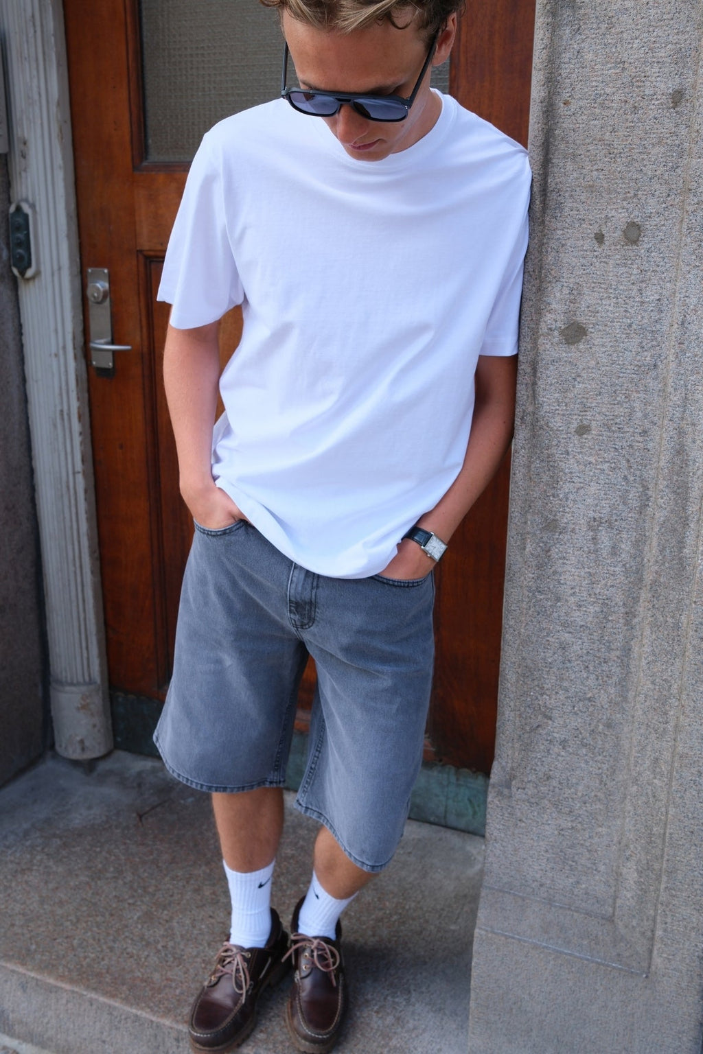 Farkku Shorts Löysä - harmaa