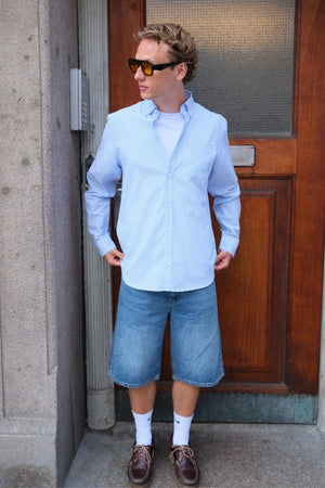 Farkku Shorts Löysä - sininen