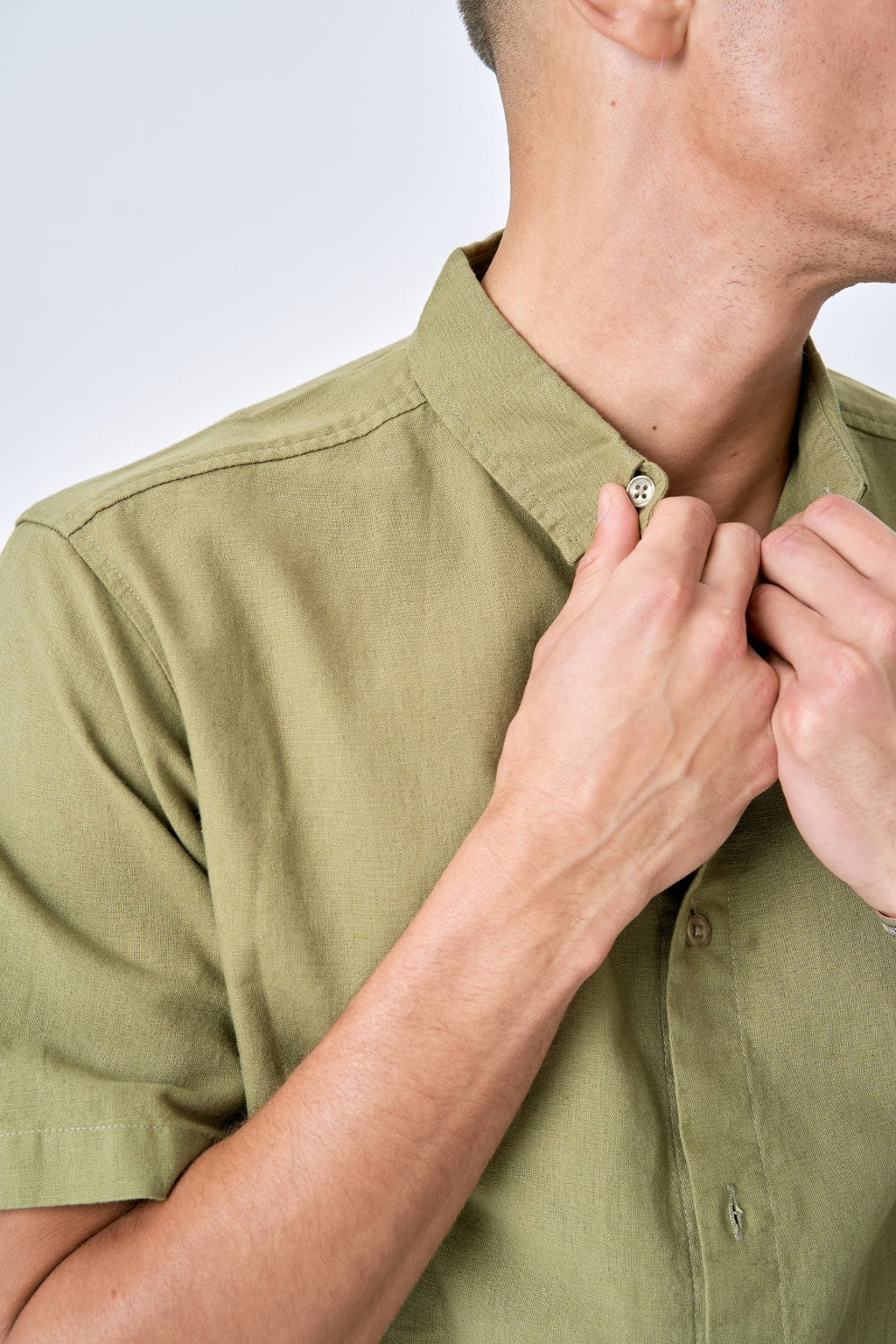 Lyhythihainen pellavapaita - vihreä