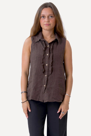 Mio Linen toppi - ruskea