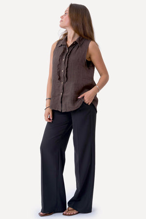 Mio Linen toppi - ruskea