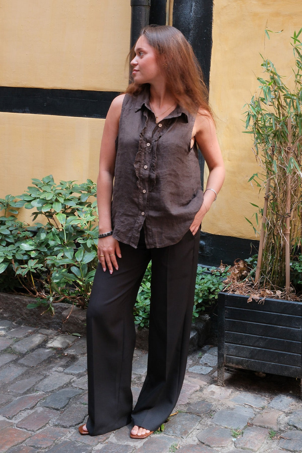 Mio Linen toppi - ruskea
