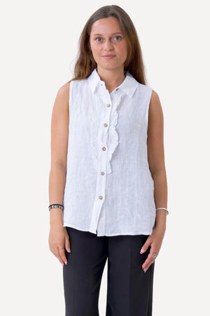 Mio Linen Top - valkoinen