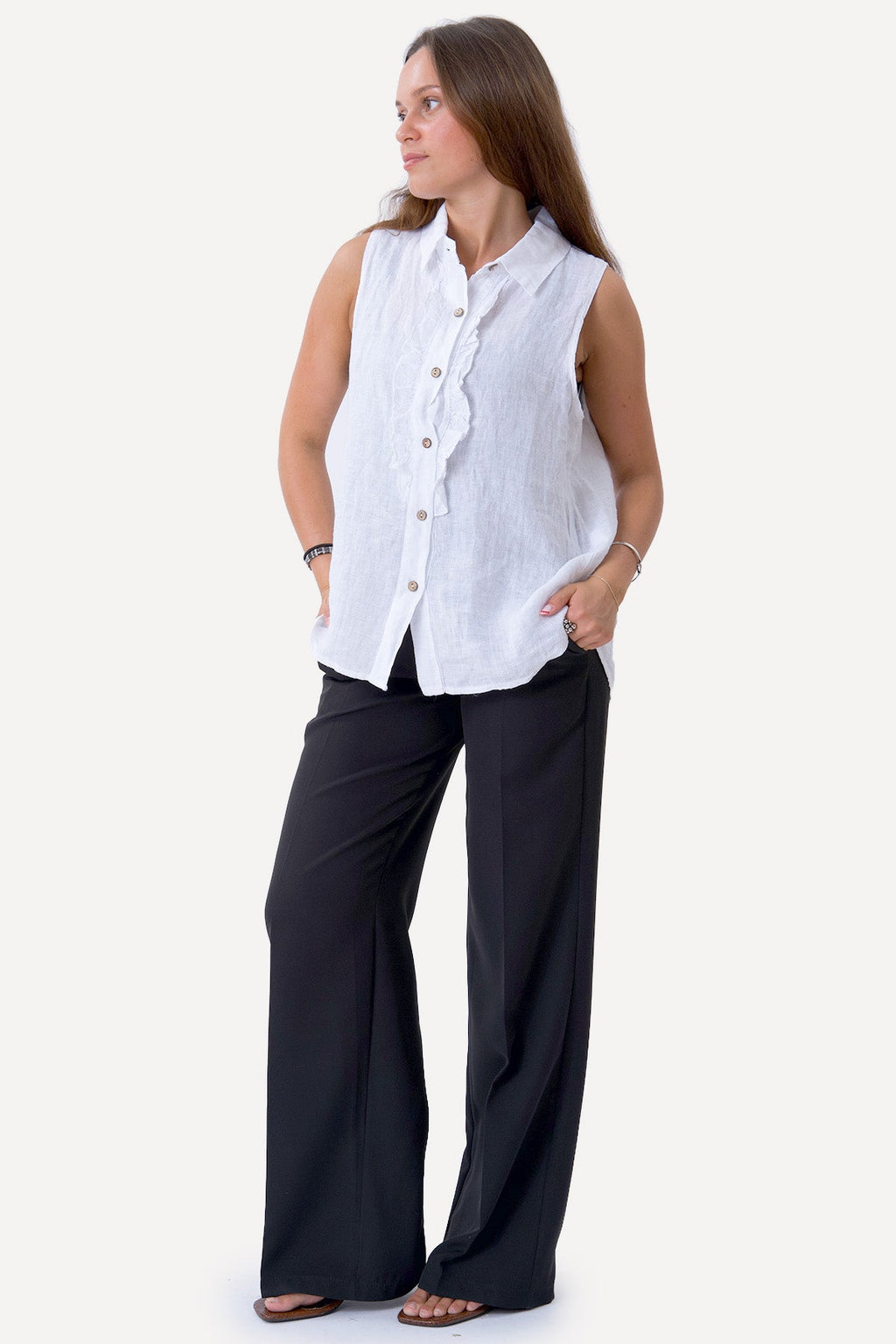 Mio Linen Top - valkoinen