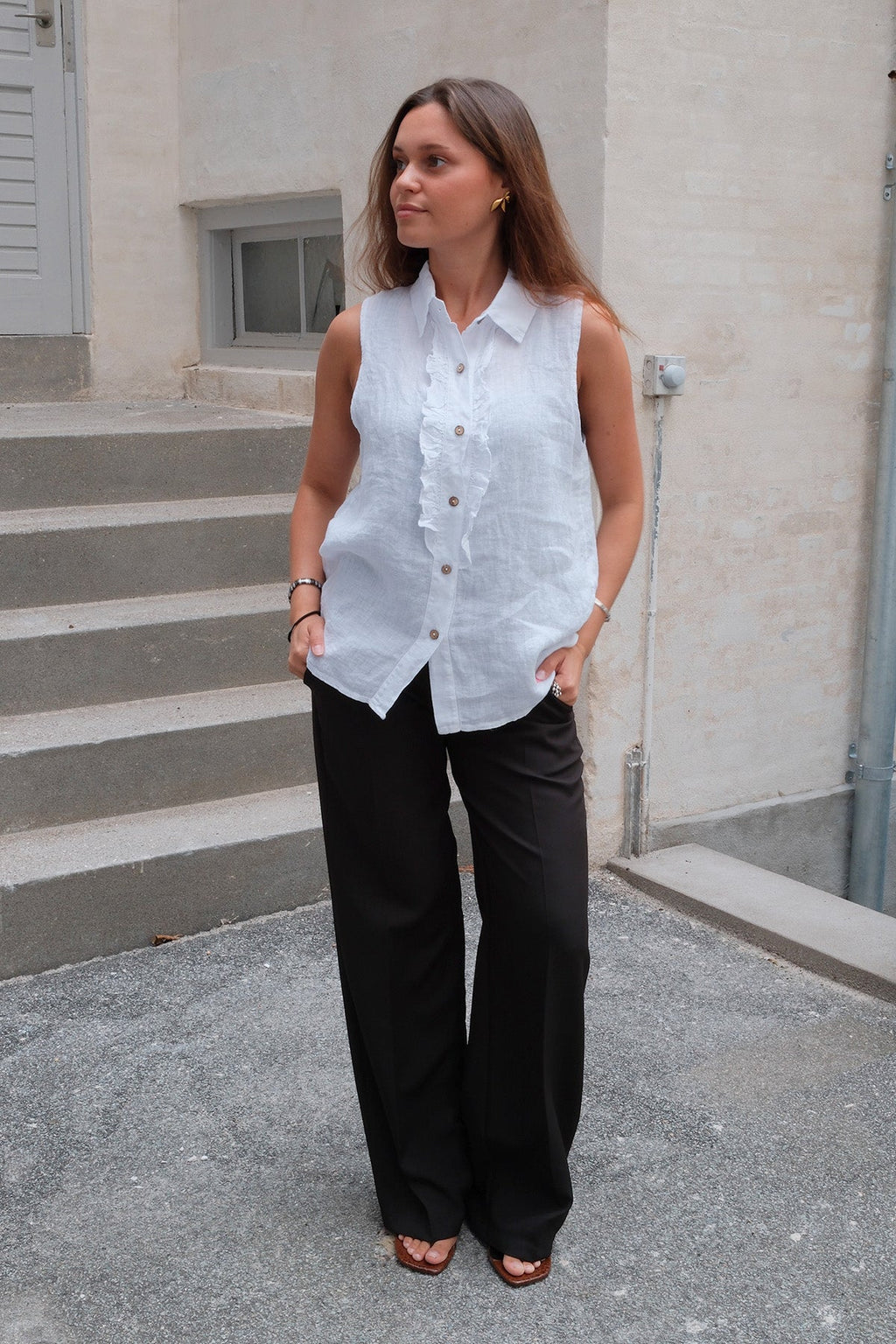 Mio Linen Top - valkoinen